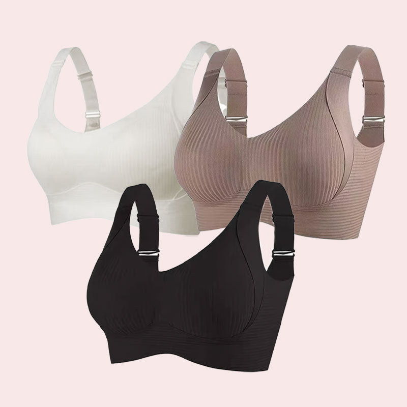 🎁Gerippter, verstellbarer Push-Up-BH ohne Bügel für Damen
