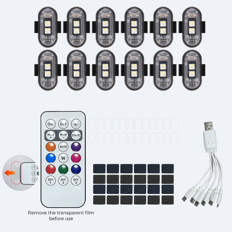 🚗 Ambientebeleuchtung fürs Auto mit Klettverschluss