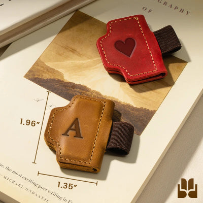 Personalisiertes magnetisches Lesezeichen aus Leder für Stiftehalter