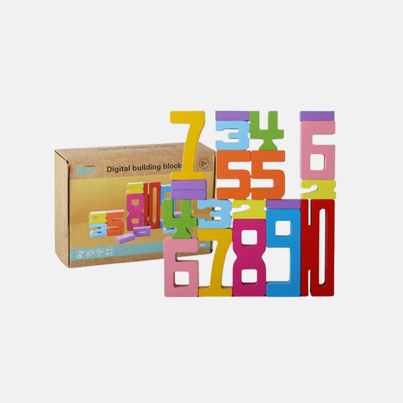 🌟 Holz-Zahlenblöcke für Kinder - Spielzeugbausteine