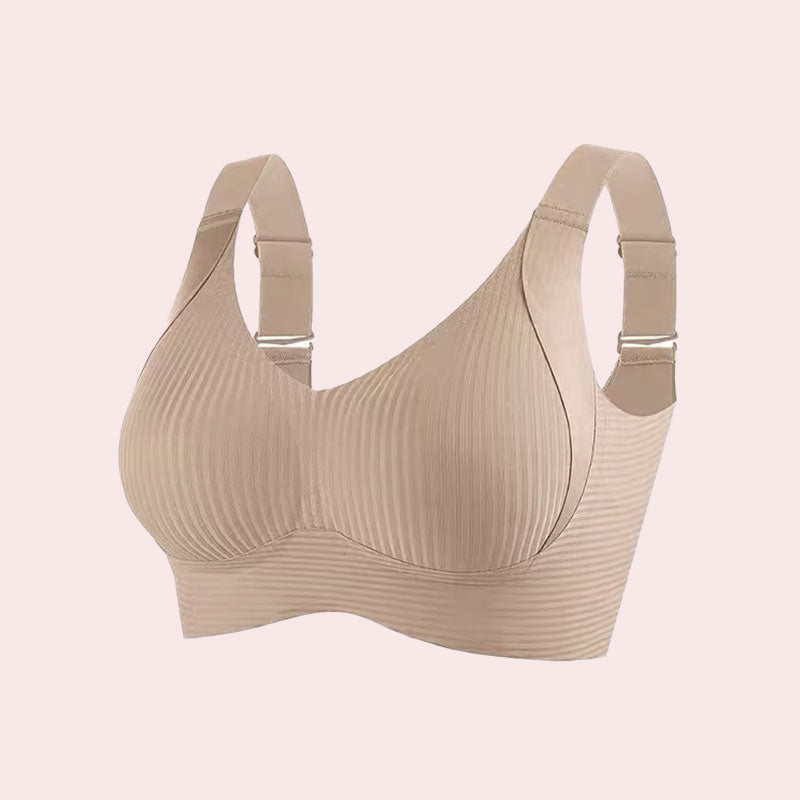 🎁Gerippter, verstellbarer Push-Up-BH ohne Bügel für Damen