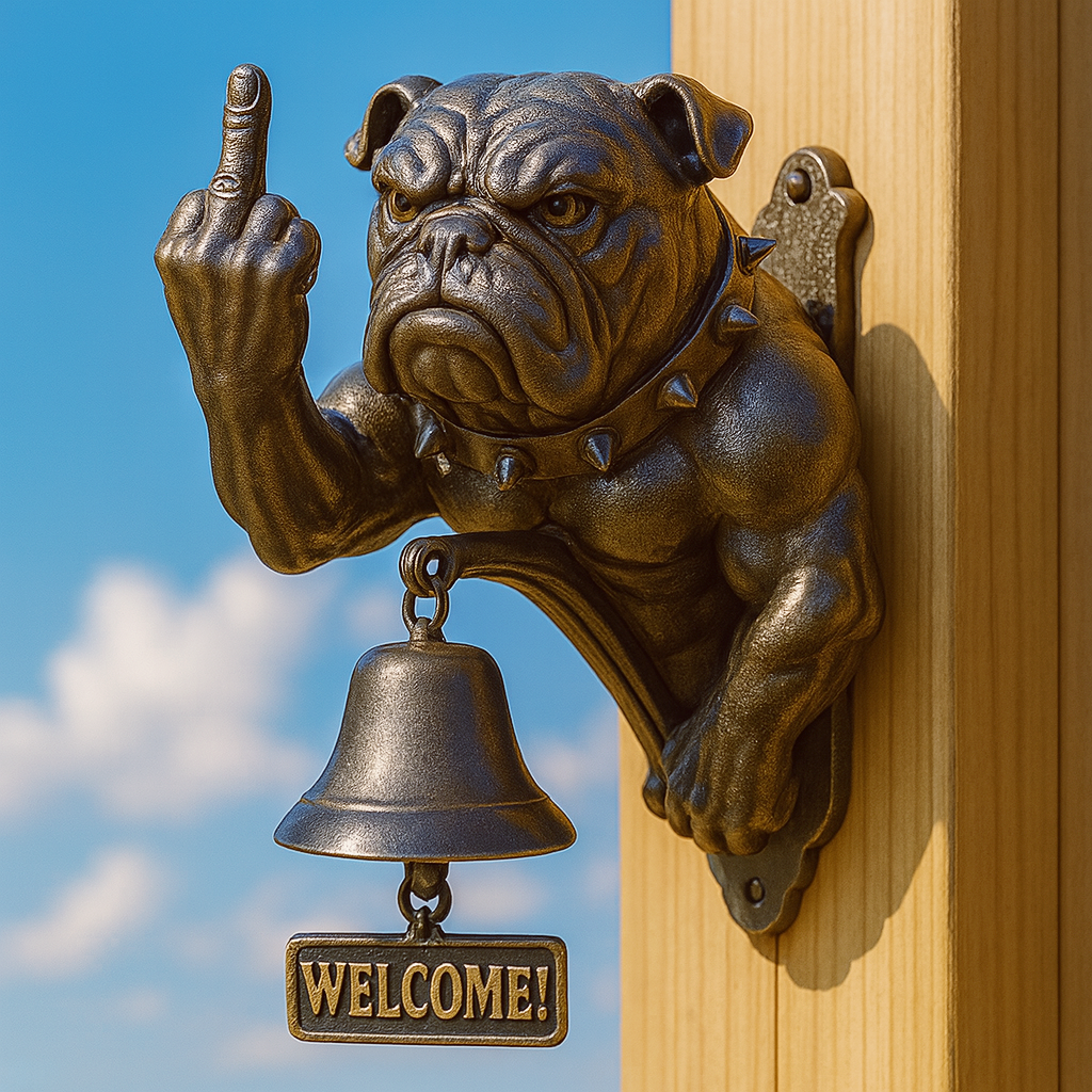 Frecher Bulldog-Türklingel-Deko für Eingang, Garten & Werkstatt