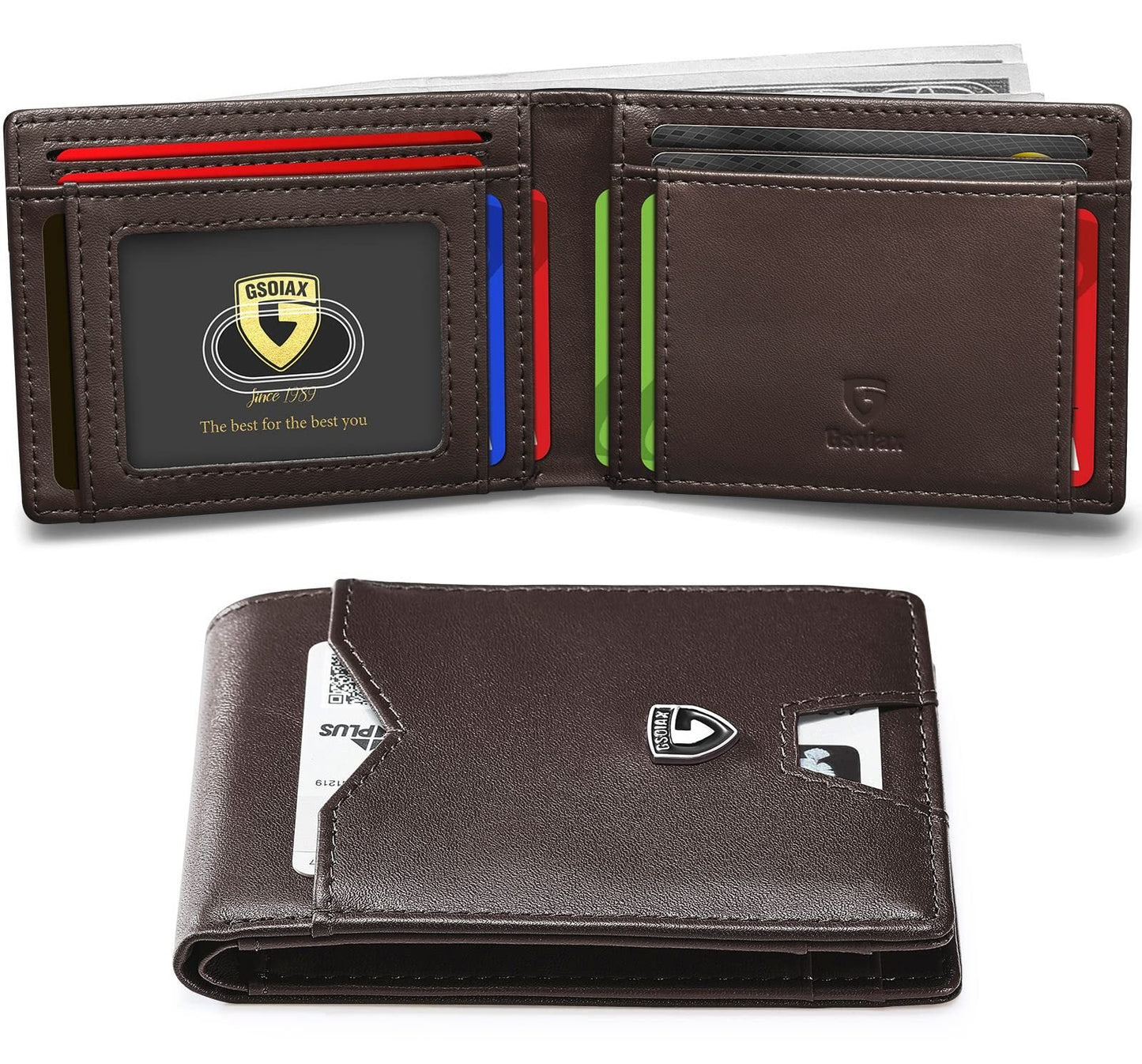 Schlichte Herrenbrieftasche aus echtem Leder