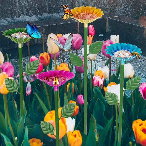 🐝🌷Bienen- und Schmetterlings-Wasserspender mit Blumendesign🎁 MEHR KAUFEN, MEHR SPAREN/🐝🌷Bee and Butterfly Water Feeder with Flower Design