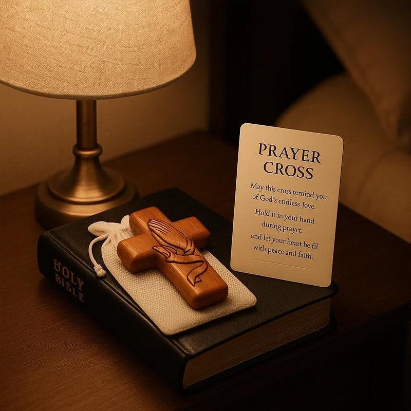 💕✝️Taschenkarte mit Gebetskreuz aus Holz💯🪵Handgeschnitztes 3D-Geschenk für Ihre Lieben!