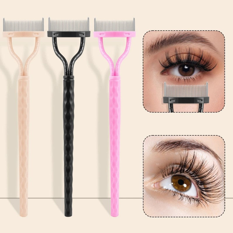 Halbgebogene Stahlbürste für Augenbrauen und Wimpern