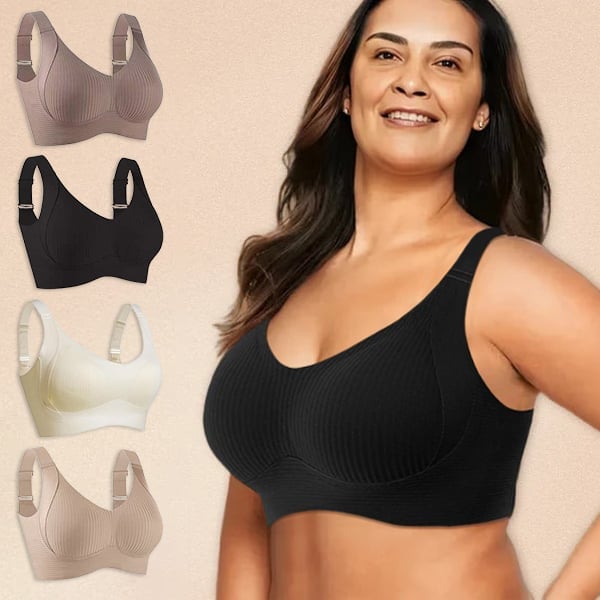 🎁Gerippter, verstellbarer Push-Up-BH ohne Bügel für Damen