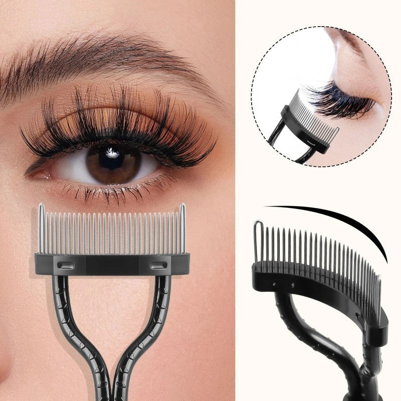 Halbgebogene Stahlbürste für Augenbrauen und Wimpern