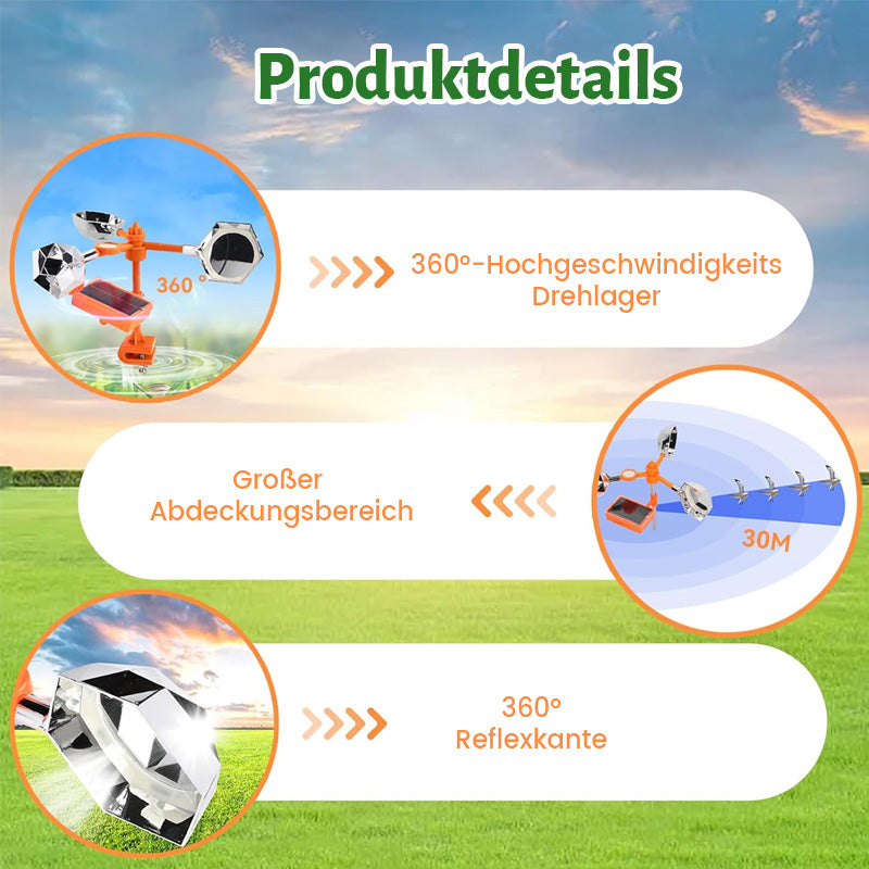 Solarbetriebener Vogelabwehr mit Sprachfunktion