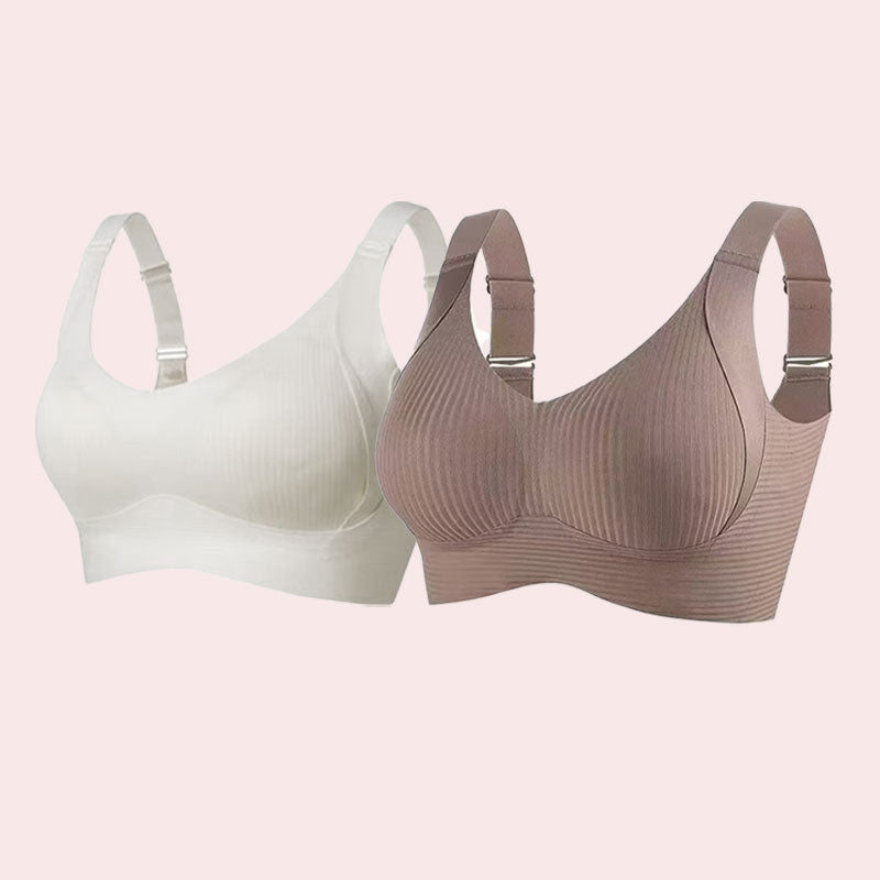 🎁Gerippter, verstellbarer Push-Up-BH ohne Bügel für Damen