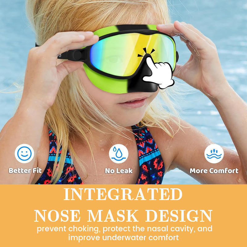 Kinder-Nasenmaske Schwimmbrille mit großem Rahmen