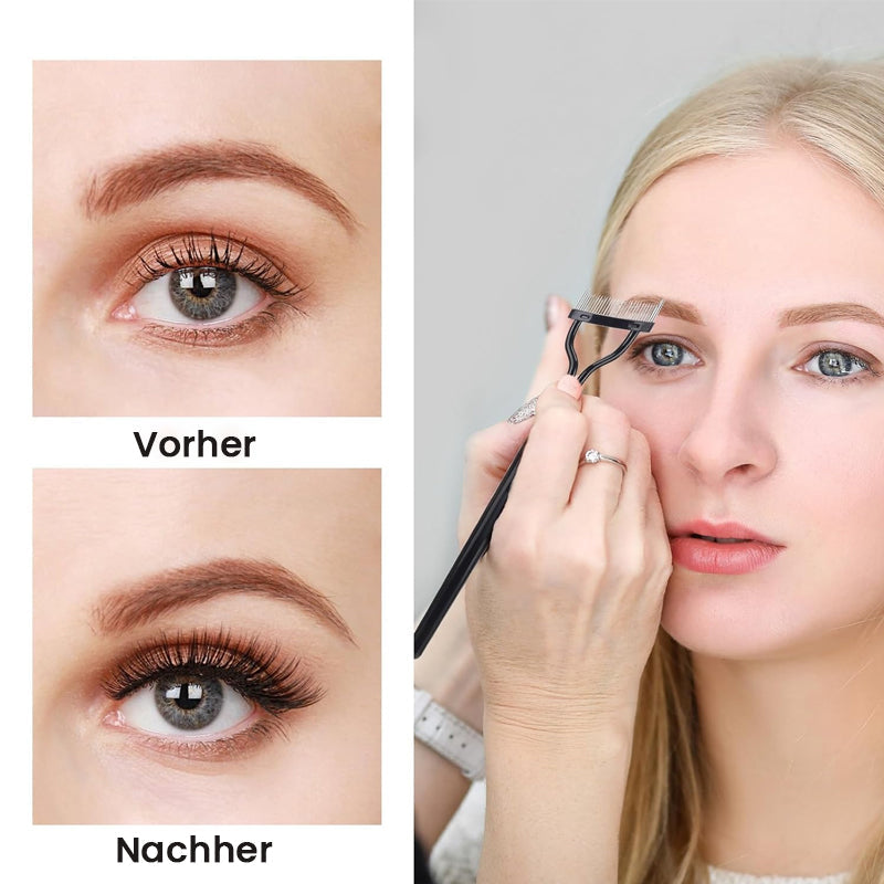 Halbgebogene Stahlbürste für Augenbrauen und Wimpern