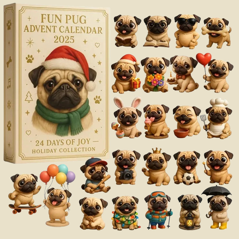 🐾🎄 Lustiger Mops-Adventskalender 2025
