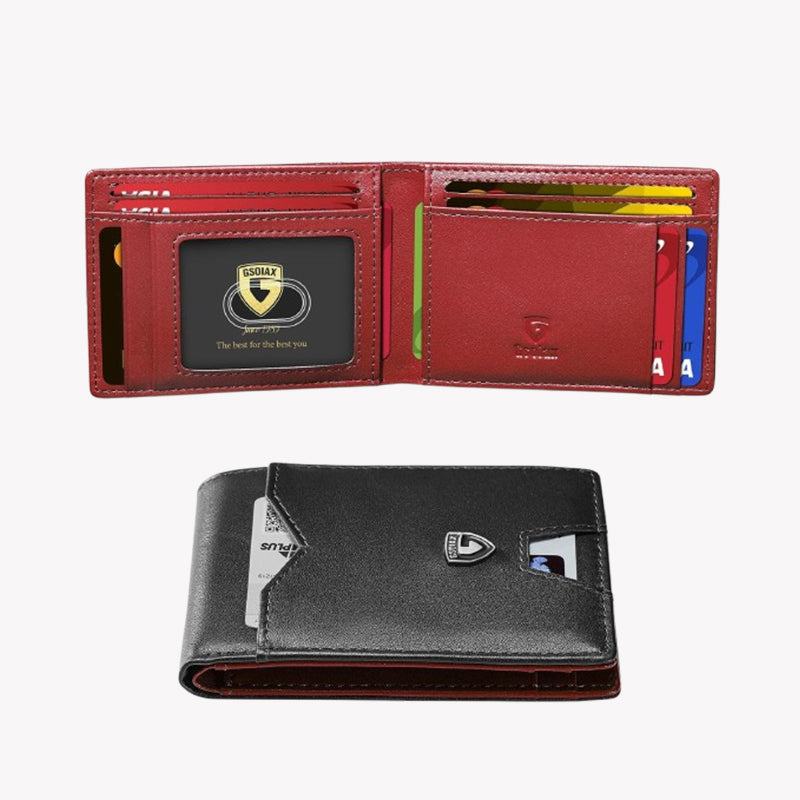 Schlichte Herrenbrieftasche aus echtem Leder