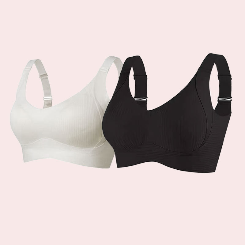 🎁Gerippter, verstellbarer Push-Up-BH ohne Bügel für Damen