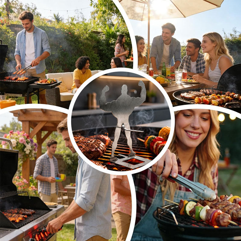🔥 Lustiger Muskelmann Würstchenhalter für den Grill oder