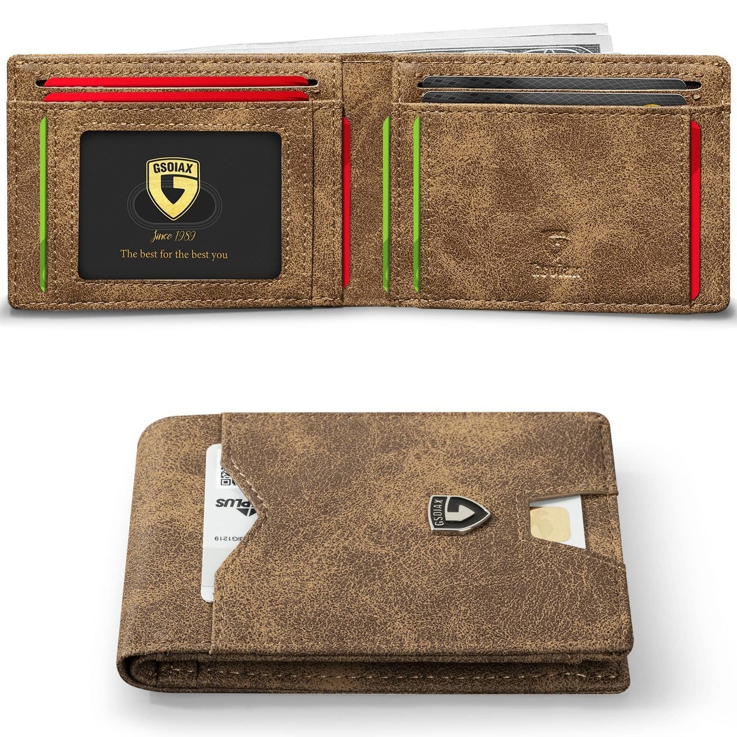 Schlichte Herrenbrieftasche aus echtem Leder