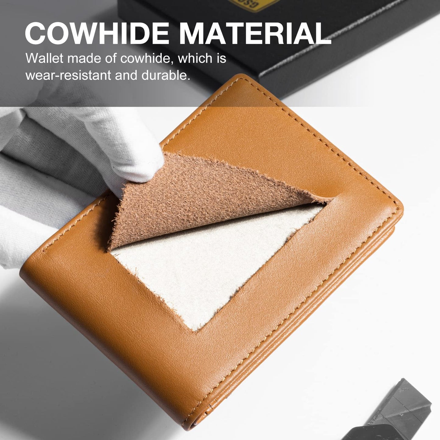 Schlichte Herrenbrieftasche aus echtem Leder