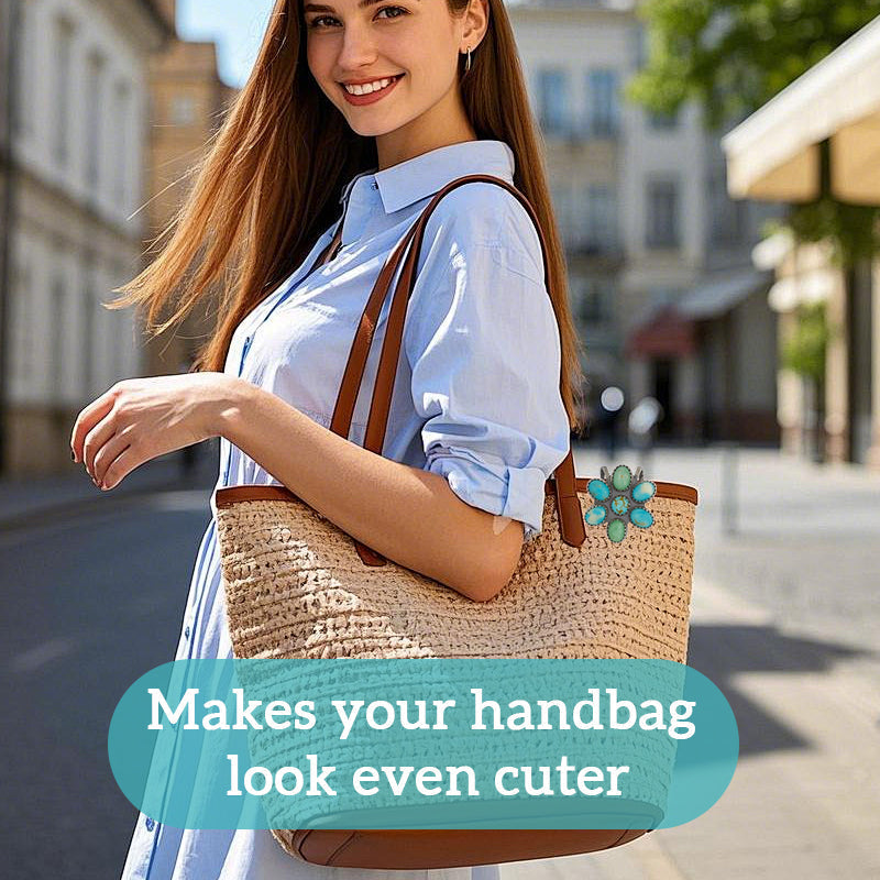 🌼 Türkisfarbener Bloom-Taschenclip-Schlüsselhalter – Finden Sie Ihre Schlüssel mit Flair