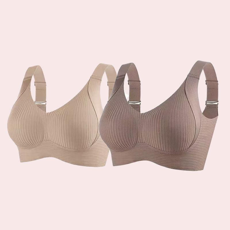 🎁Gerippter, verstellbarer Push-Up-BH ohne Bügel für Damen
