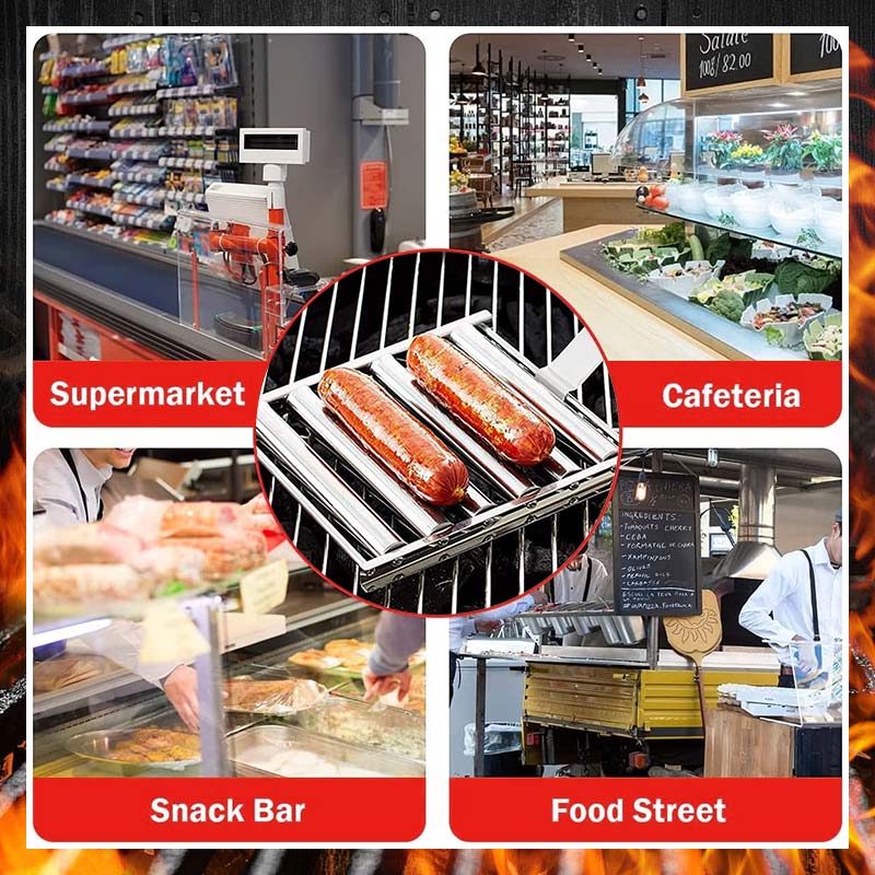 Rollender Hot Dog Grill aus Edelstahl