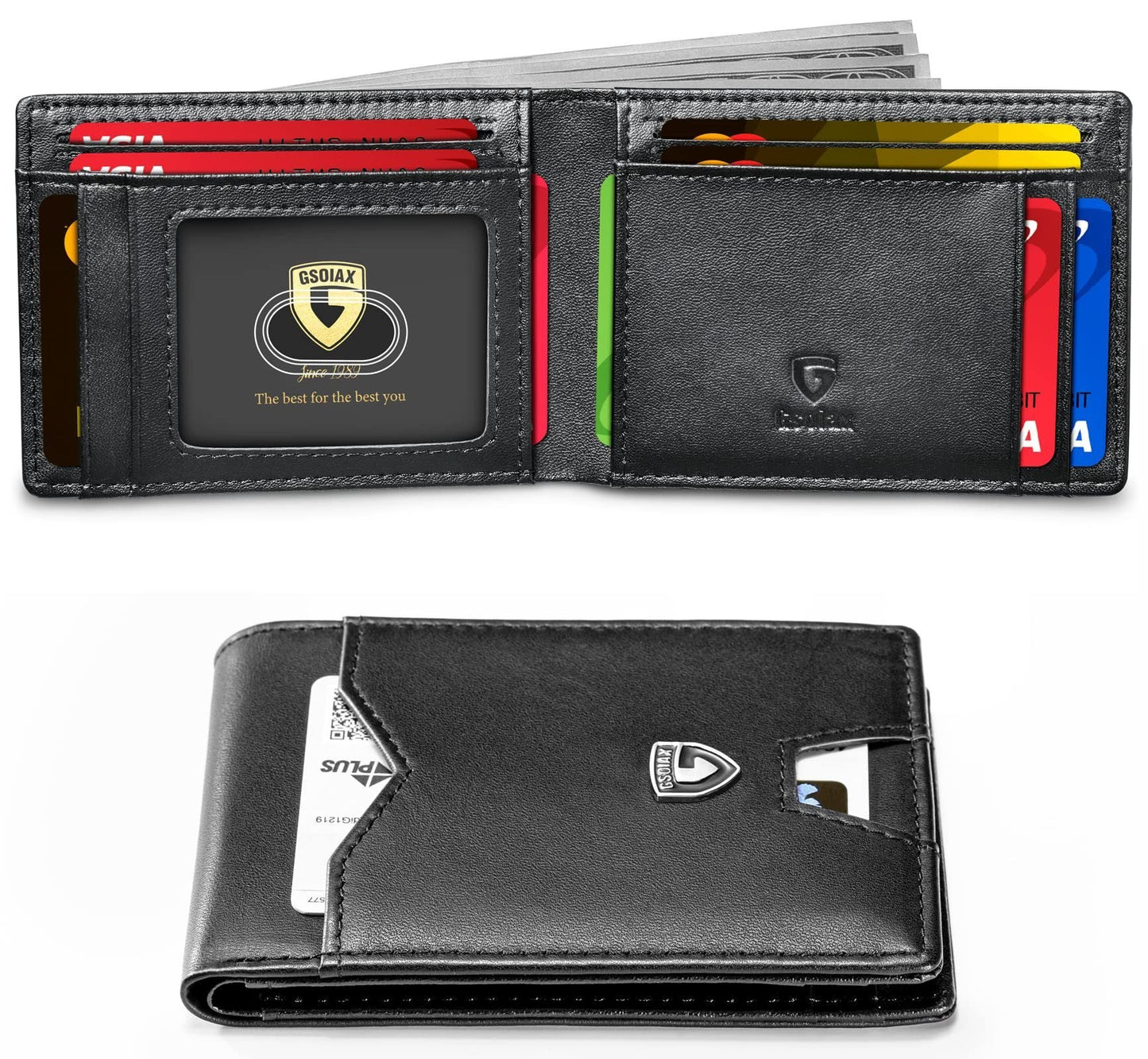 Schlichte Herrenbrieftasche aus echtem Leder