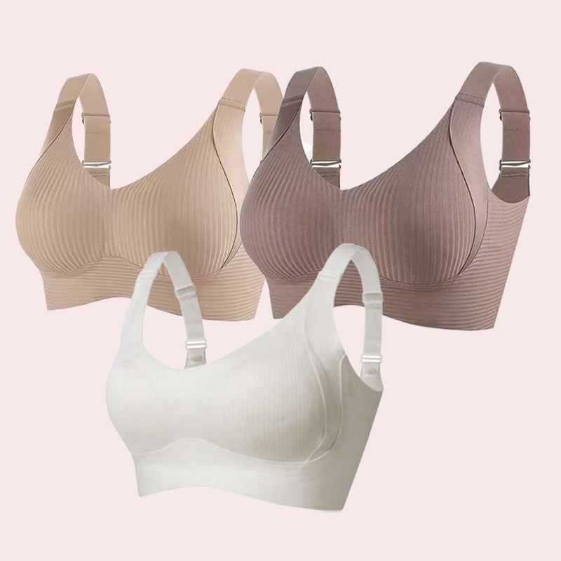 🎁Gerippter, verstellbarer Push-Up-BH ohne Bügel für Damen