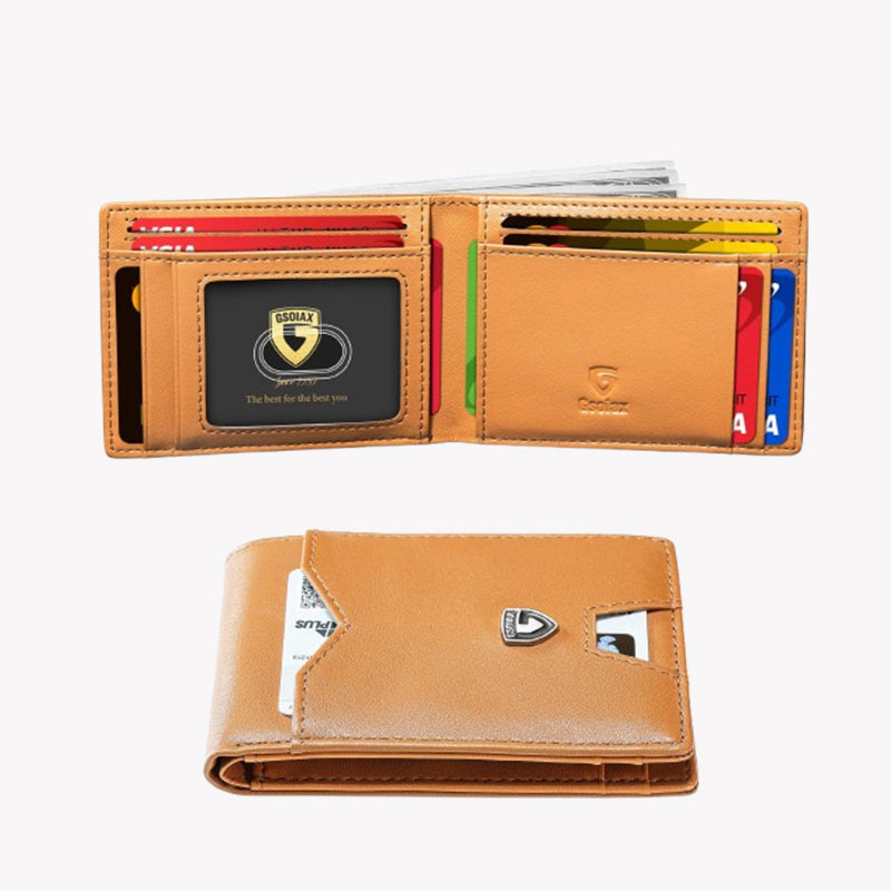 Schlichte Herrenbrieftasche aus echtem Leder