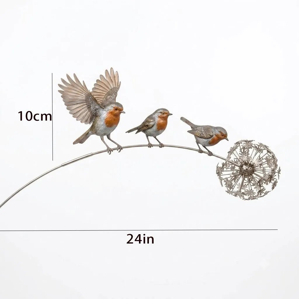 Rotkehlchen Gartenstecker – Bedeutungsvolle Gartendeko mit Vögeln für Beet, Terrasse & Erinnerungsecken
