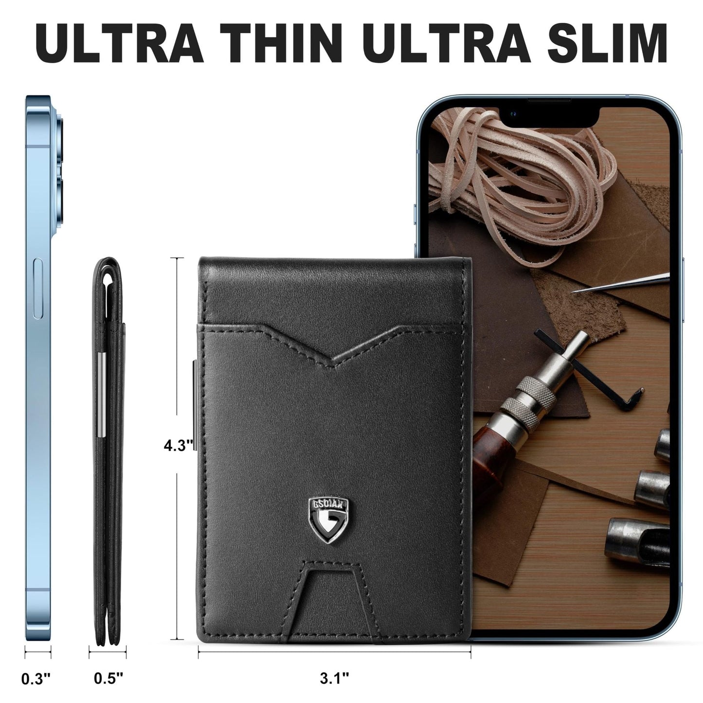 Schlichte Herrenbrieftasche aus echtem Leder