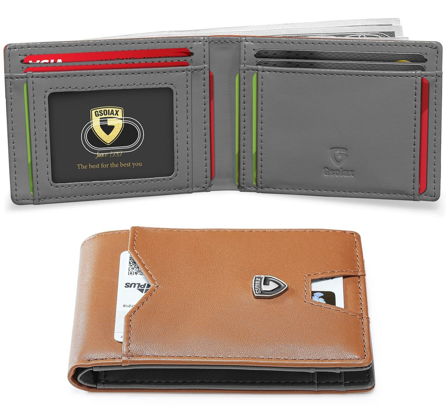 Schlichte Herrenbrieftasche aus echtem Leder
