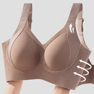🎁Gerippter, verstellbarer Push-Up-BH ohne Bügel für Damen