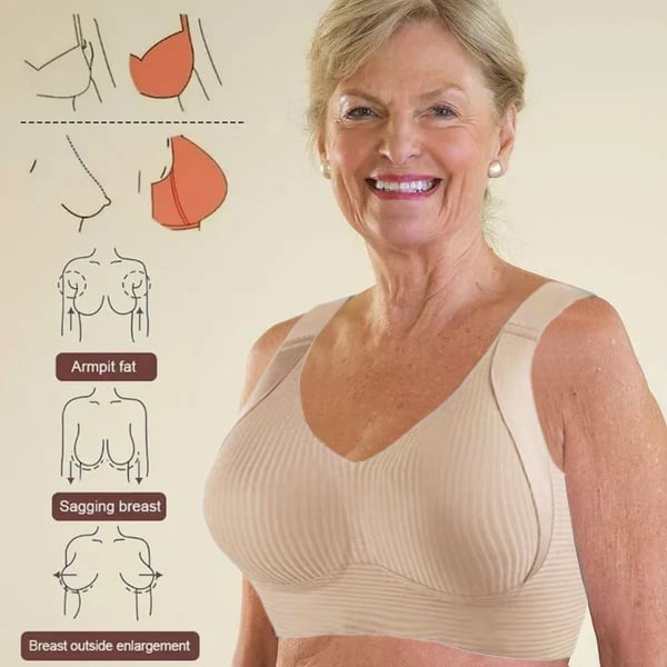 🎁Gerippter, verstellbarer Push-Up-BH ohne Bügel für Damen