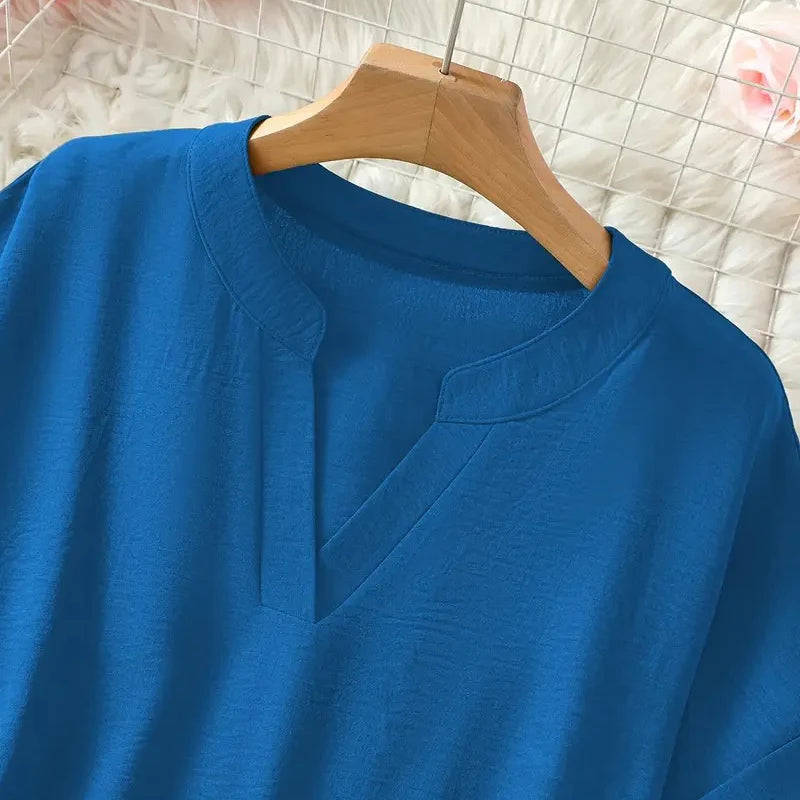 🌸 Frühjahrsverkauf 61% RABATT 👕 Modisches lockeres einfarbiges Kurzarm-Oberteil