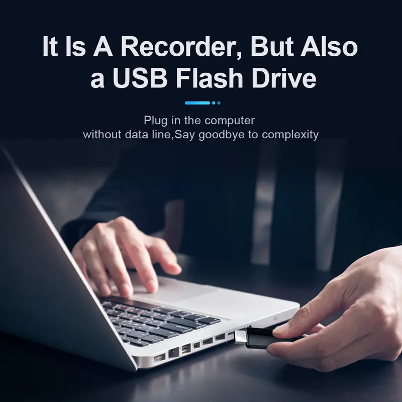 USB-Sprachrekorder mit USB-Stick-Funktion – Kompaktes Aufnahmegerät für Meetings, Vorlesungen, Interviews & Sprachmemos