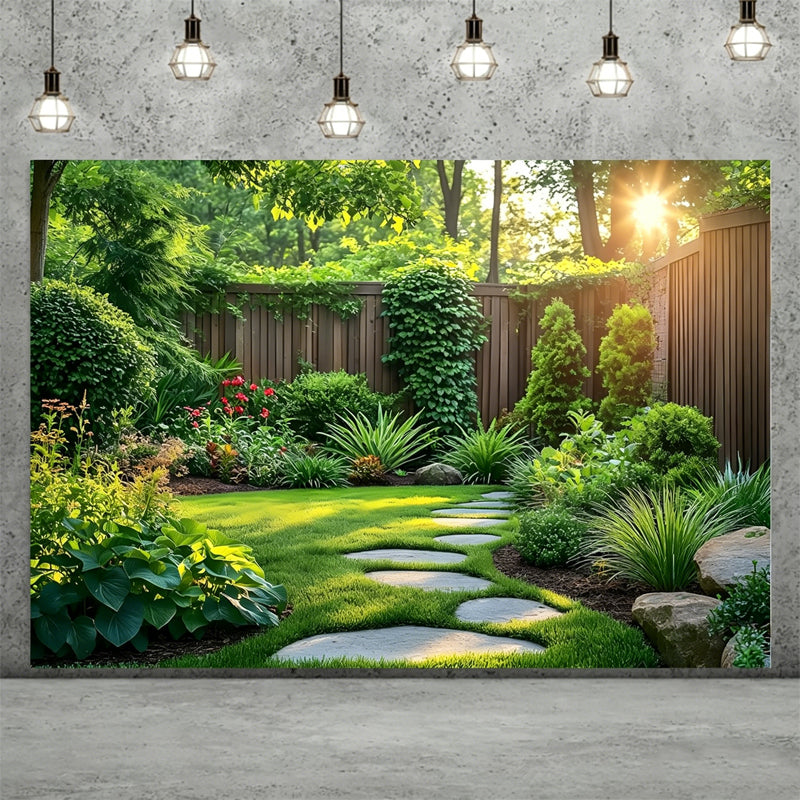 Hintergrundbanner „Magischer Wald“ mit Blumen und Schmetterlingen
