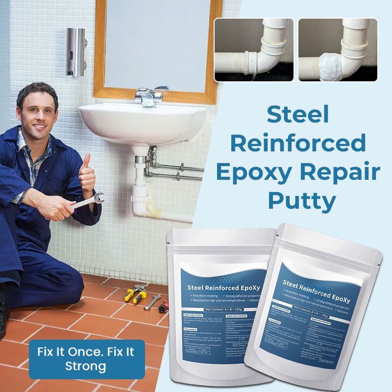 Stahlverstärkte Epoxid-Reparaturknete – 2-Komponenten Reparaturmasse für Metall, Beton, Keramik & DIY-Ausbesserungen