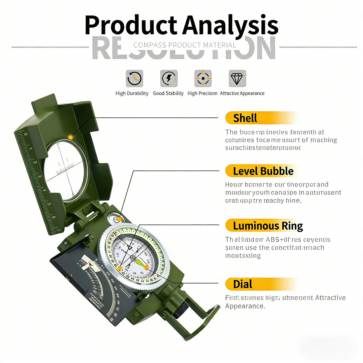 Multifunktionaler hochpräziser Militärkompass