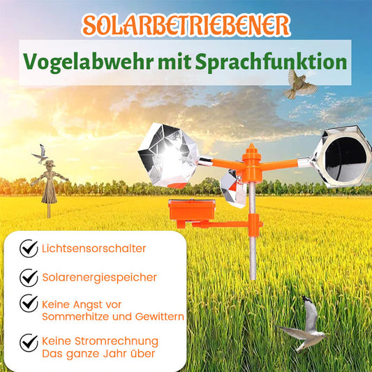 Solarbetriebener Vogelabwehr mit Sprachfunktion
