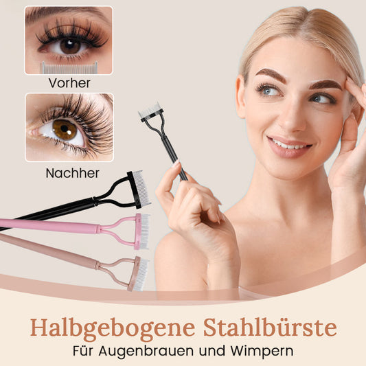 Halbgebogene Stahlbürste für Augenbrauen und Wimpern