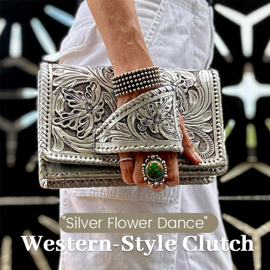Clutch im Western-Stil „Silver Flower Dance“