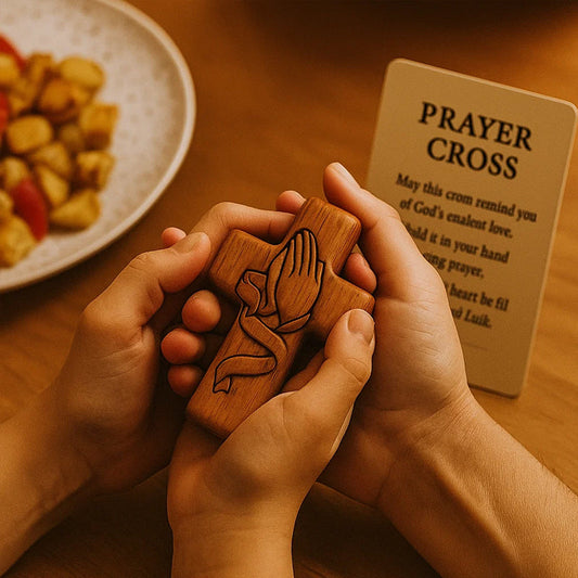 💕✝️Taschenkarte mit Gebetskreuz aus Holz💯🪵Handgeschnitztes 3D-Geschenk für Ihre Lieben!