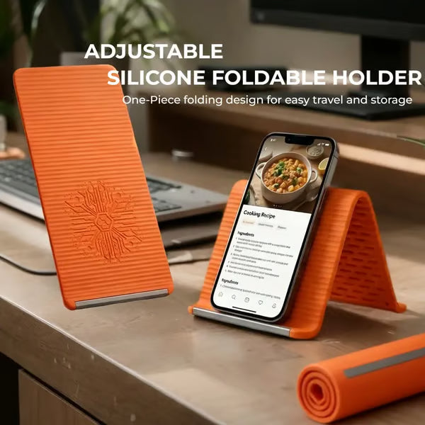💻📱Flexibler Silikon-Handyhalter mit Aluminiumverstärkung | Faltbare, tragbare Reisehalterung – ein Must-have für Smartphones