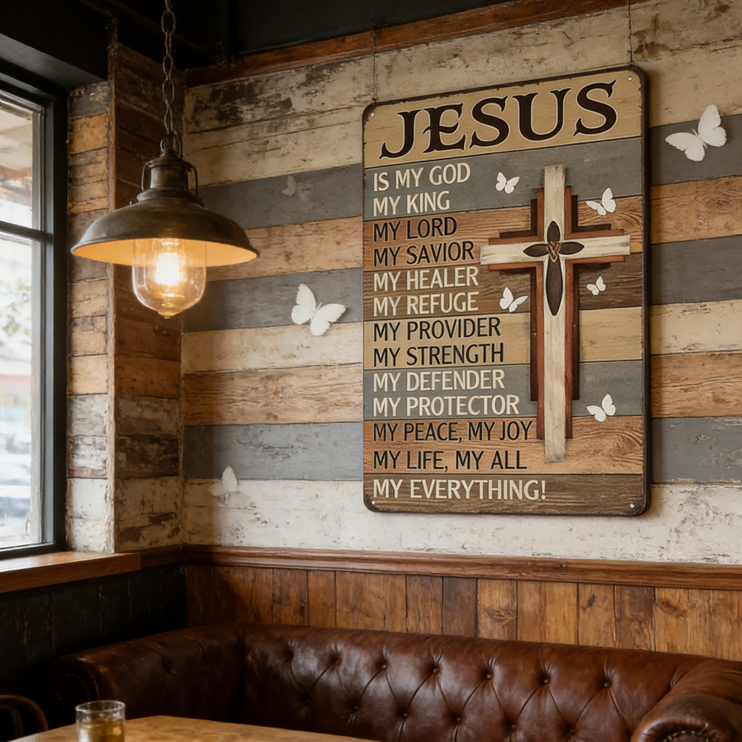 Jesus ist mein Gott, König, Alles – Vintage-Blechschild, religiöse Wandkunst aus Metall