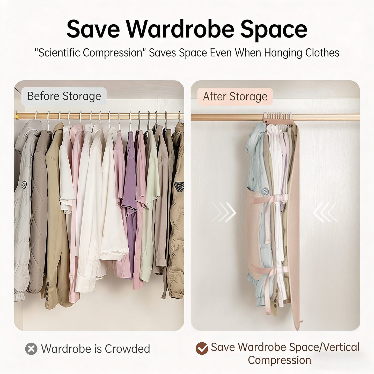 Closet Space Saver Compression Board for Bulky Clothes