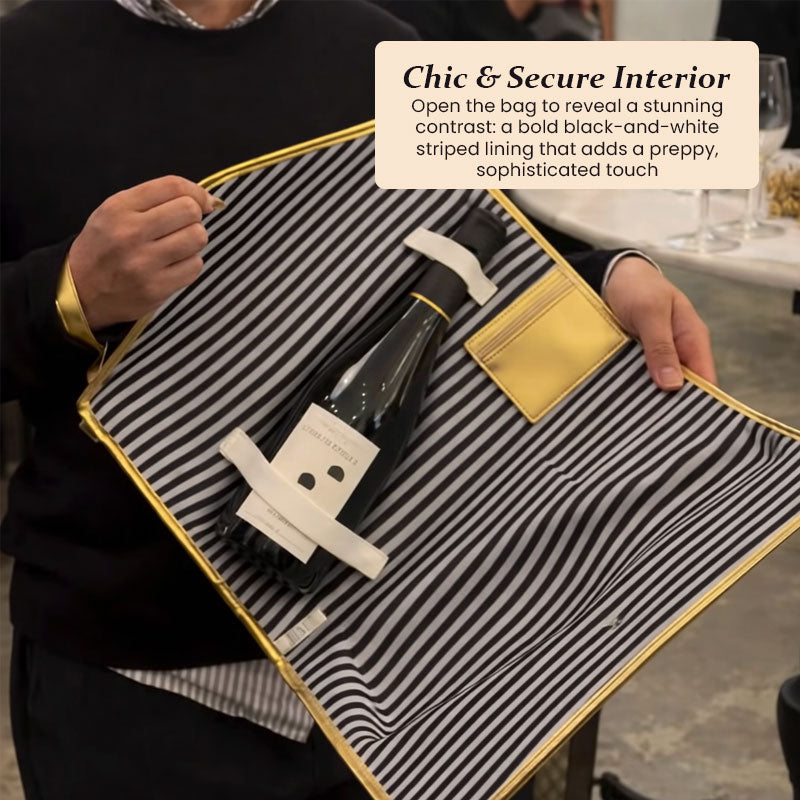 Die ultimative „Party-Starter“-Champagnertasche in Gold 🍾