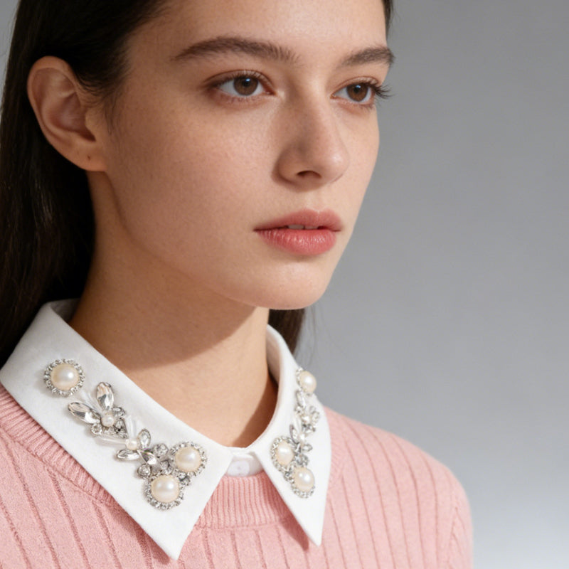 Diamant- und Perlen-Imitat-Halsband