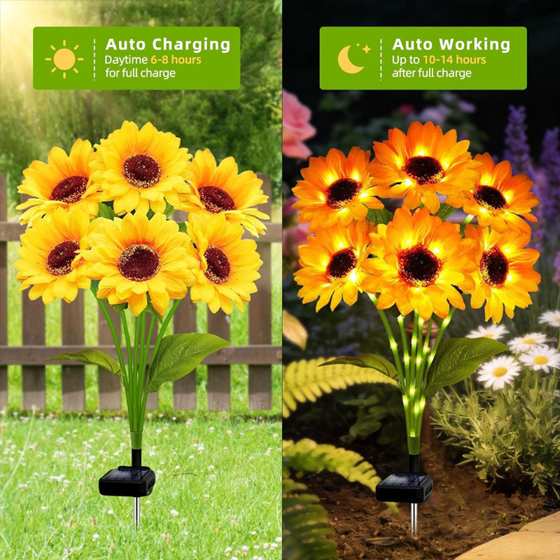 🌻 Solarbetriebene Sonnenblumen-Gartenstecker