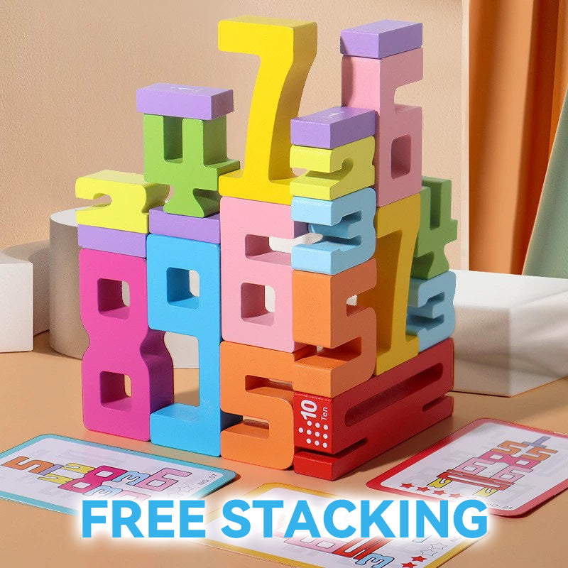 🌟 Holz-Zahlenblöcke für Kinder - Spielzeugbausteine
