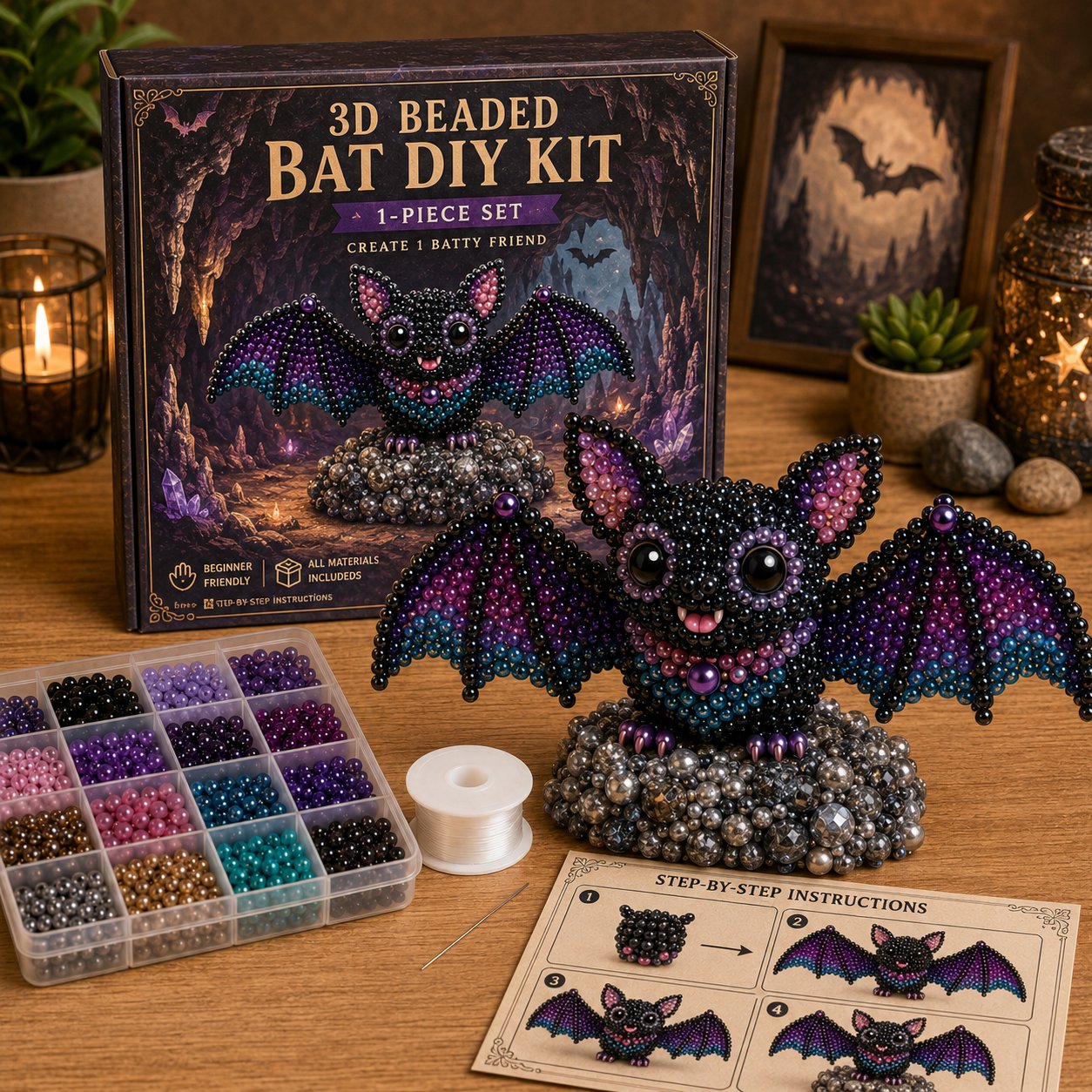 🧵✨ 3D Perlen Tier DIY Bastelset – Kreatives Geschenk zum Selbermachen